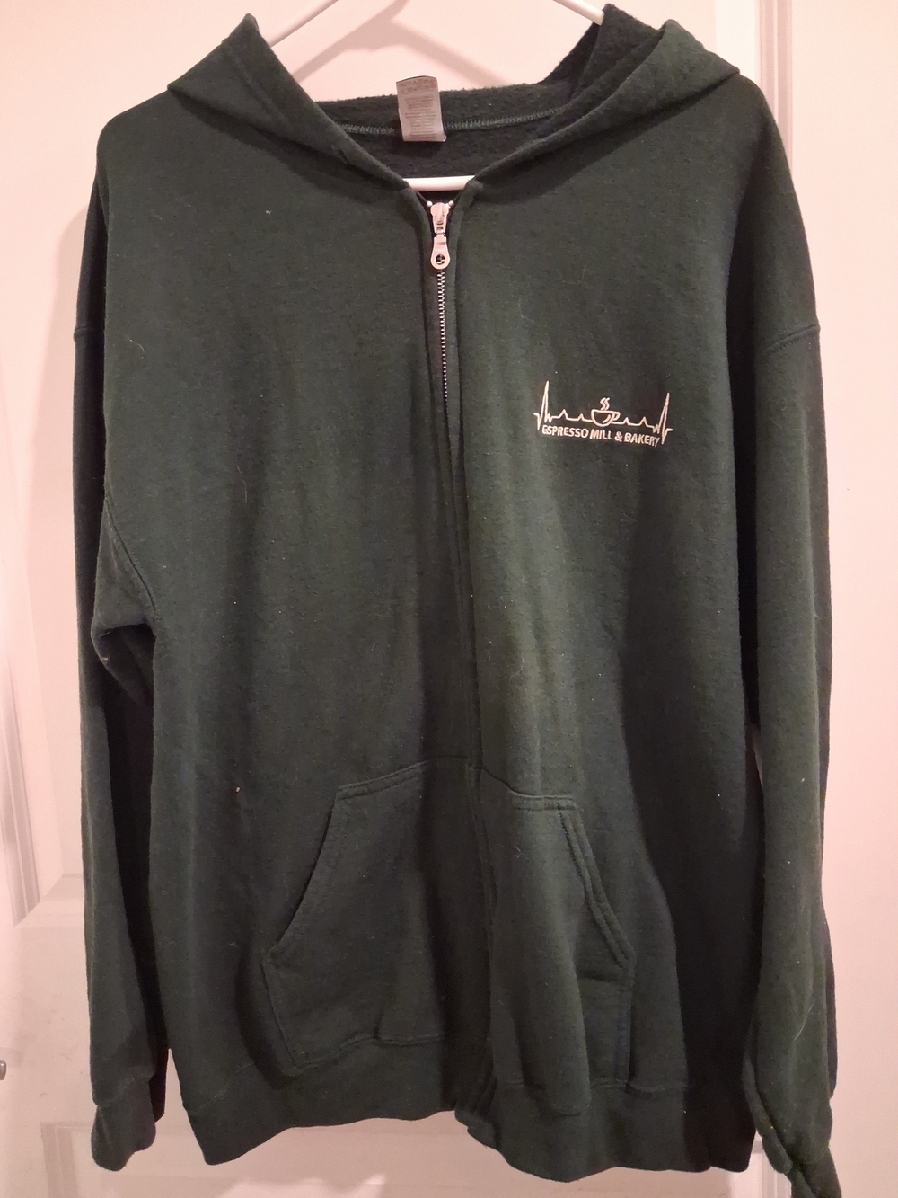 Gildan Dark Green Full-Zip Hoodie with Chest Logo